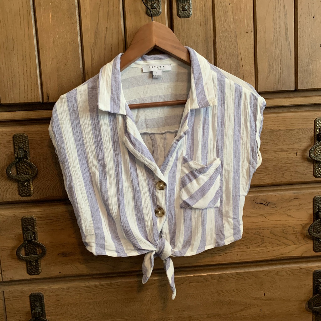 Cropped And Collared Button Down